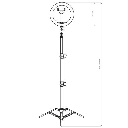 LED Stmívatelná lampa se stativem a držákem pro vlogování LED/15W/5V 2700-6500K