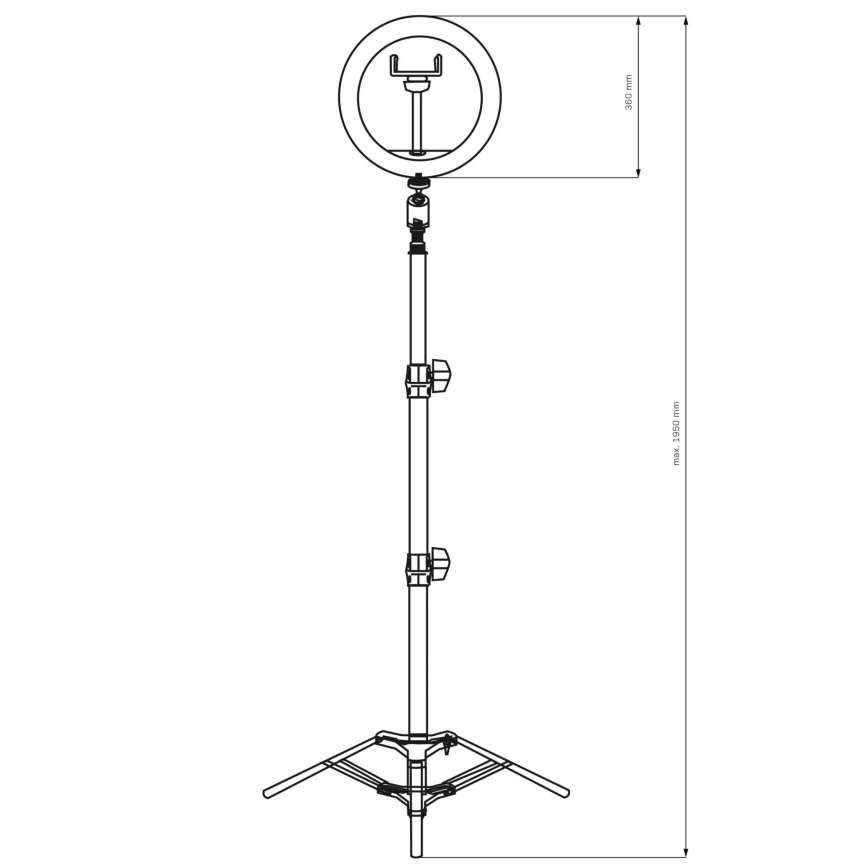 LED Stmívatelná lampa se stativem a držákem pro vlogování LED/15W/5V 2700-6500K