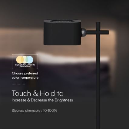 LED Stmívatelná magnetická nabíjecí stolní lampa 4v1 LED/3W/5V 3000-6000K 1800 mAh černá