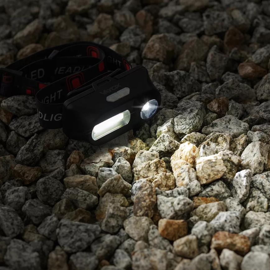 LED Stmívatelná nabíjecí čelovka 2xLED/5V IP44 210 lm 2000 mAh
