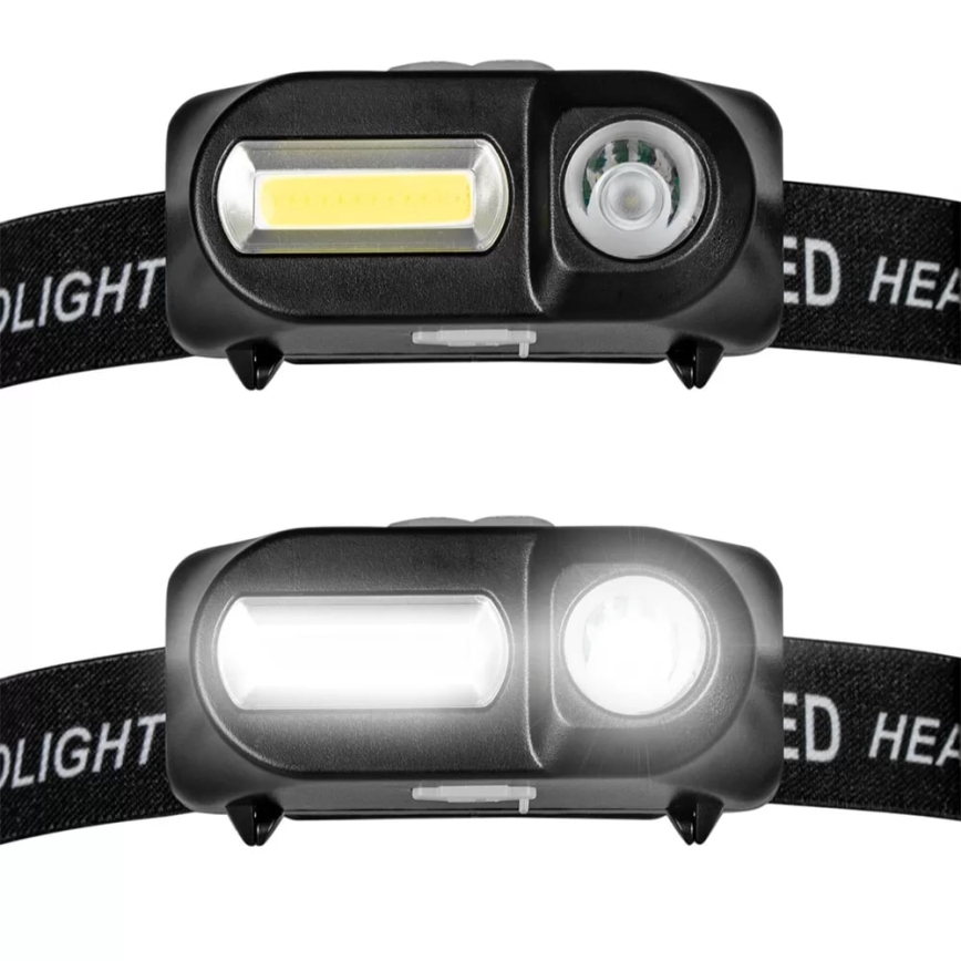 LED Stmívatelná nabíjecí čelovka 2xLED/5V IP44 210 lm 2000 mAh