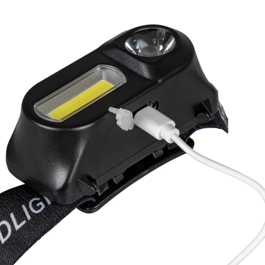 LED Stmívatelná nabíjecí čelovka 2xLED/5V IP44 210 lm 2000 mAh