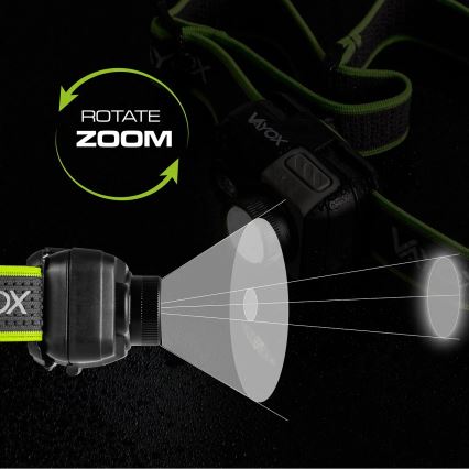 LED Stmívatelná nabíjecí čelovka LED/10W/5V/3xAAA IP66 800 lm 1000 mAh