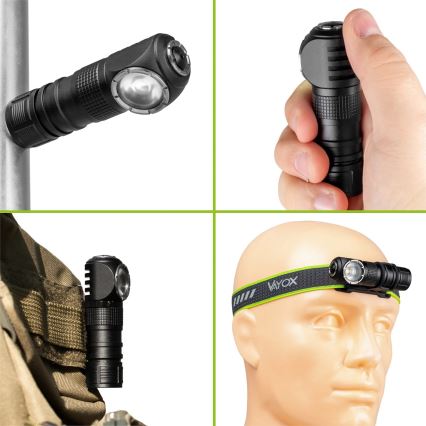 LED Stmívatelná nabíjecí čelovka s červeným světlem 3v1 LED/10W/5V IP66 500 lm 800 mAh