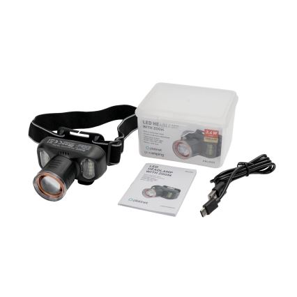 LED Stmívatelná nabíjecí čelovka LED/3,4W/5V 1500 mAh