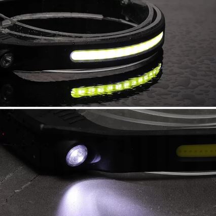 LED Stmívatelná nabíjecí čelovka se senzorem 2xLED/5V IP44 350 lm 1200 mAh