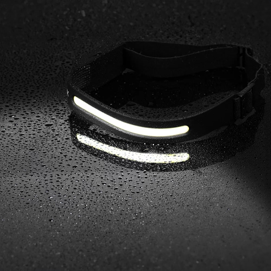LED Stmívatelná nabíjecí čelovka se senzorem 2xLED/5V IP44 350 lm 1200 mAh