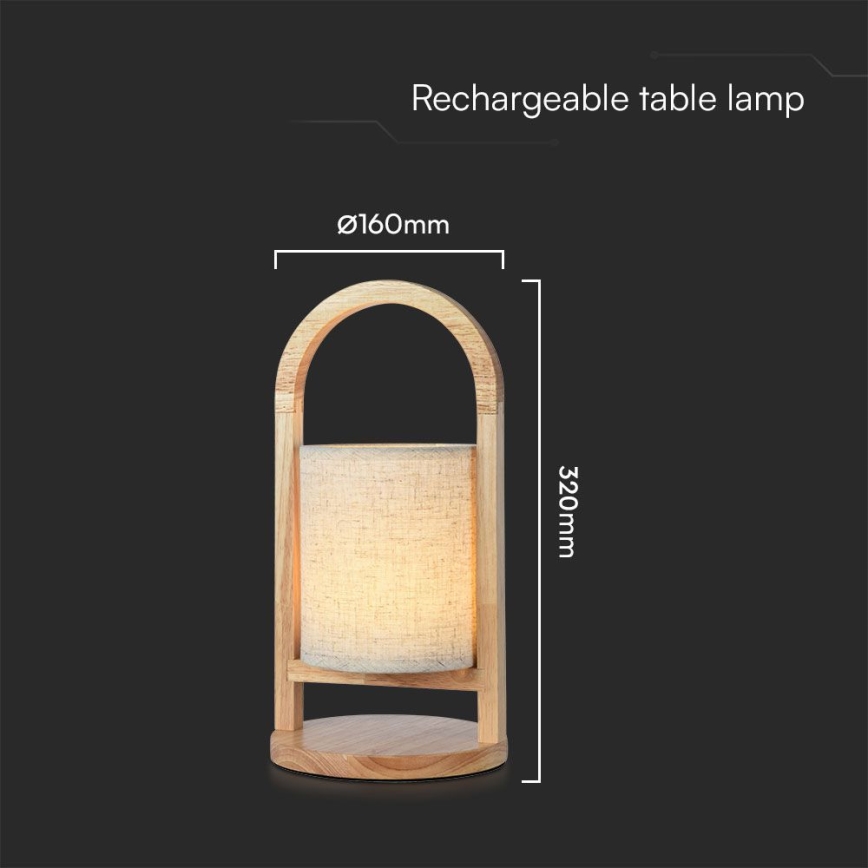 LED Stmívatelná nabíjecí dotyková stolní lampa LED/1,5W/5V 3000K 1800 mAh béžová