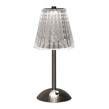 LED Stmívatelná nabíjecí dotyková stolní lampa LED/2,4W/5V 3000-6000K 1800 mAh lesklý chrom