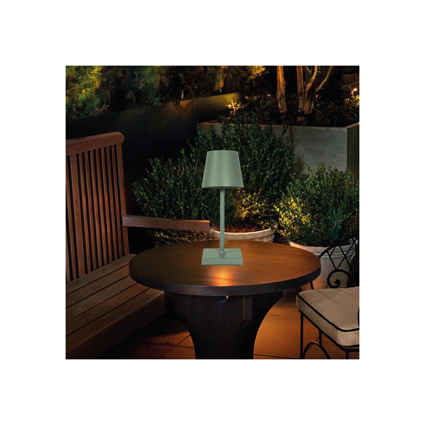LED Stmívatelná nabíjecí dotyková stolní lampa TABLO LED/3,5W/5V 5200mAh zelená