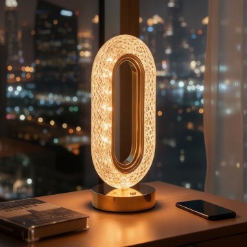LED Stmívatelná nabíjecí stolní lampa DUBAI LED/2W/5V 2700K/4000K/6500K 400 mAh zlatá