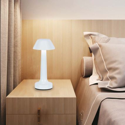 LED Stmívatelná nabíjecí dotyková stolní lampa LED/1W/5V 3000-6000K 1800 mAh bílá