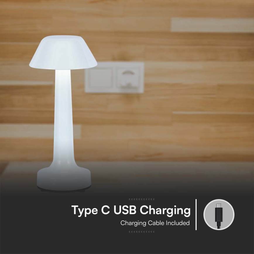 LED Stmívatelná nabíjecí dotyková stolní lampa LED/1W/5V 3000-6000K 1800 mAh bílá