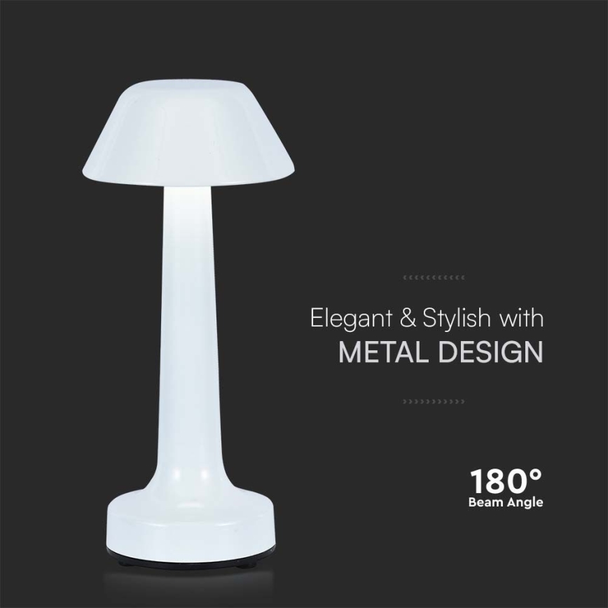 LED Stmívatelná nabíjecí dotyková stolní lampa LED/1W/5V 3000-6000K 1800 mAh bílá