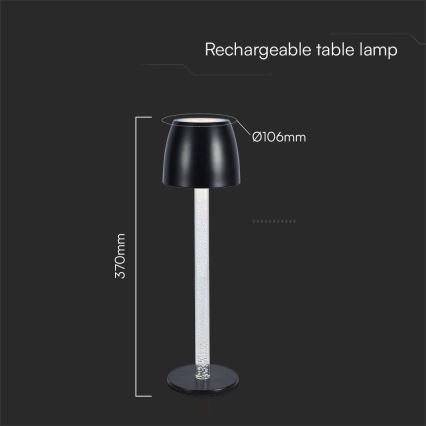 LED Stmívatelná nabíjecí dotyková stolní lampa LED/3W/5V 3000K 1800 mAh bílá