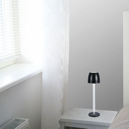 LED Stmívatelná nabíjecí dotyková stolní lampa LED/3W/5V 3000K 1800 mAh černá