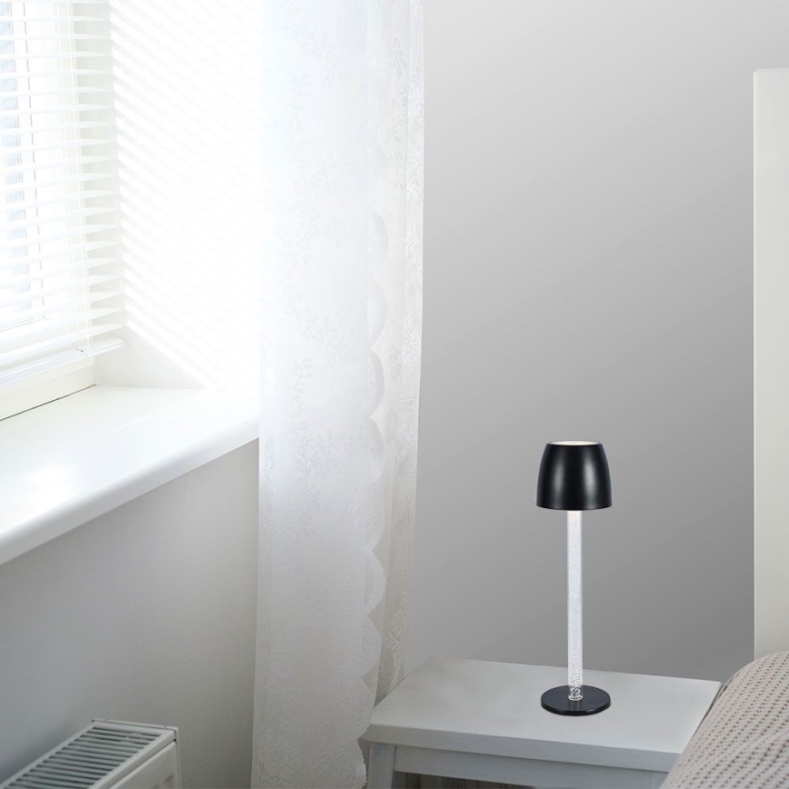 LED Stmívatelná nabíjecí dotyková stolní lampa LED/3W/5V 3000K 1800 mAh černá