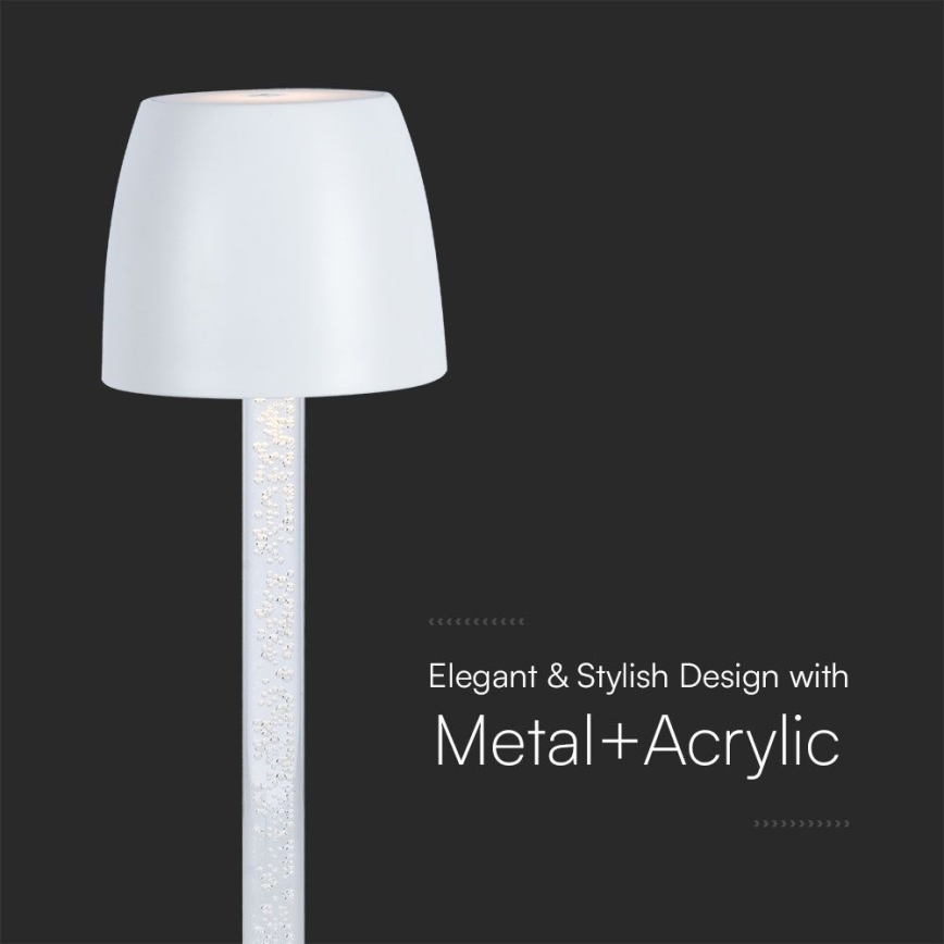 LED Stmívatelná nabíjecí dotyková stolní lampa LED/3W/5V 3000K 1800 mAh černá