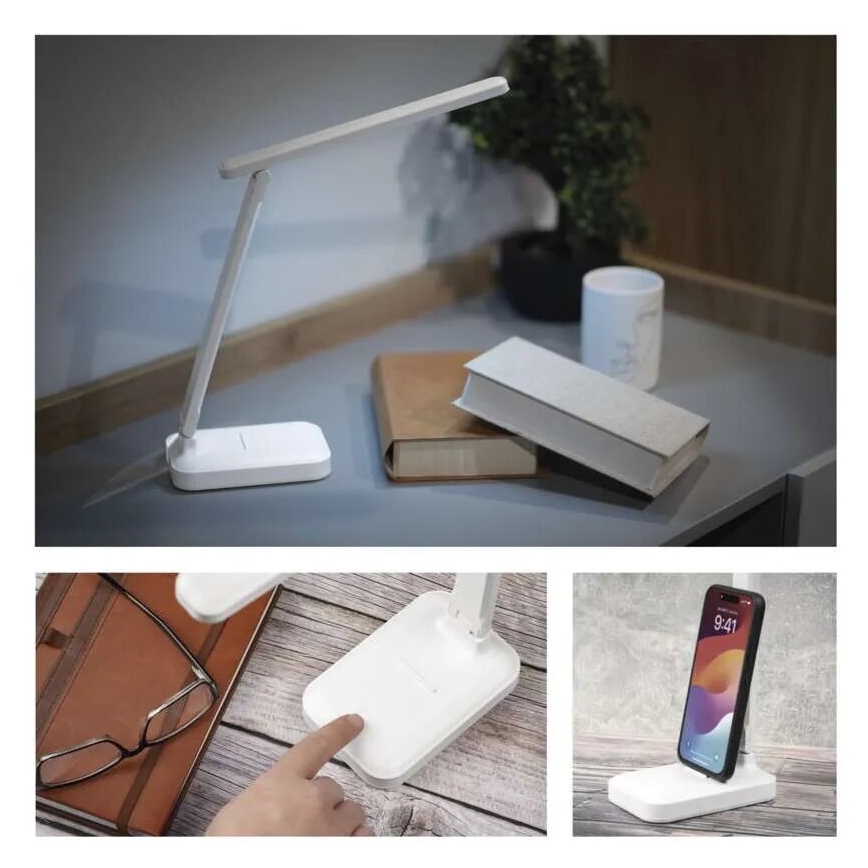 LED Stmívatelná nabíjecí stolní lampa LED/5W/3,7V 3000K/4000K/6500K 800mAh bílá