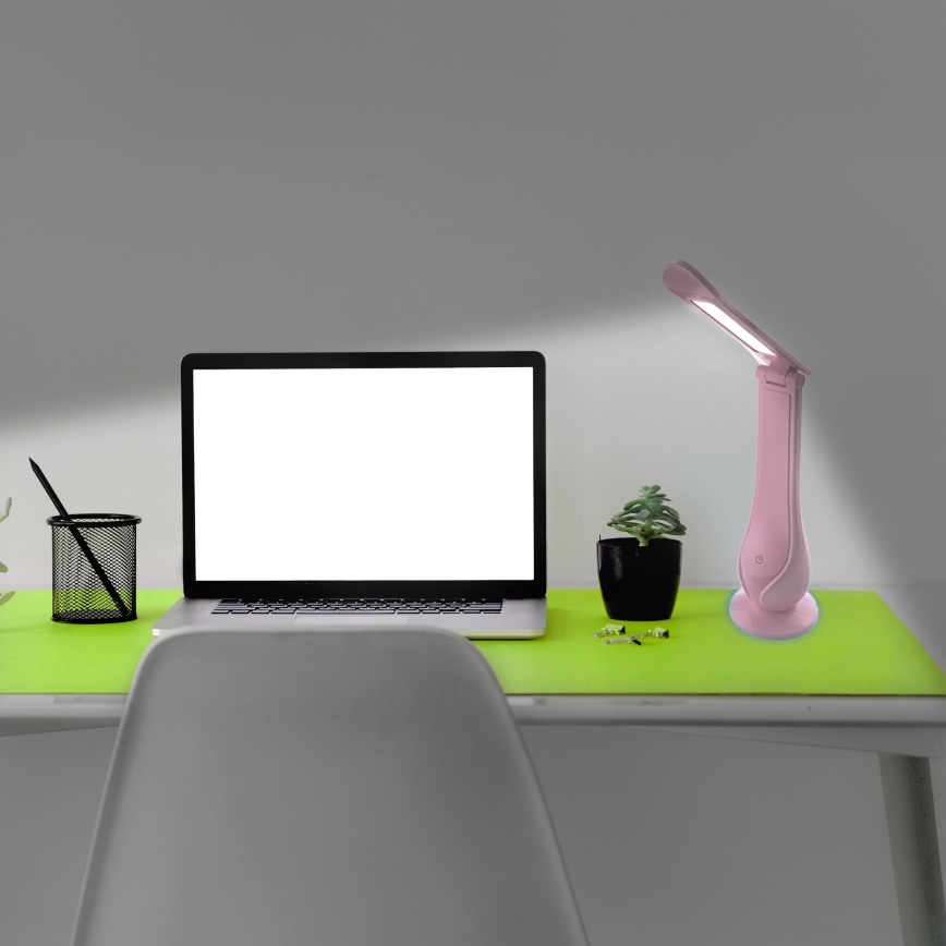 LED Stmívatelná nabíjecí stolní lampa LILLY LED/4W/5V 1200 mAh růžová