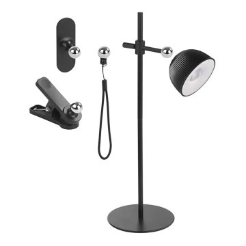 LED Stmívatelná nabíjecí stolní lampa magnetická 4v1 LED/4,2W/3,7V 4000K 1200mAh černá