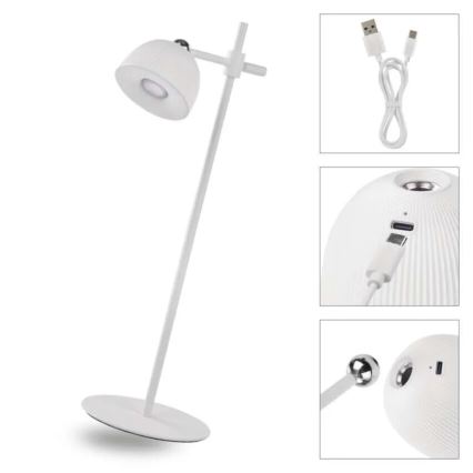 LED Stmívatelná nabíjecí stolní lampa magnetická 4v1 LED/4,2W/3,7V 4000K 1200mAh bílá