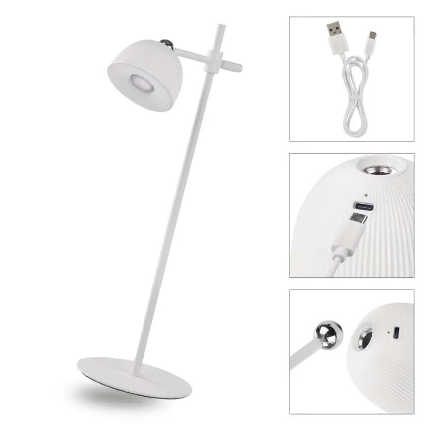 LED Stmívatelná nabíjecí stolní lampa magnetická 4v1 LED/4,2W/3,7V 4000K 1200mAh bílá