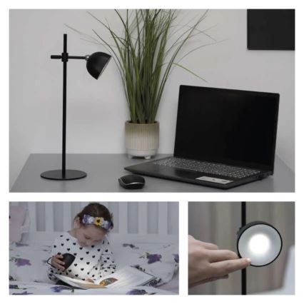 LED Stmívatelná nabíjecí stolní lampa magnetická 4v1 LED/4,2W/3,7V 4000K 1200mAh černá