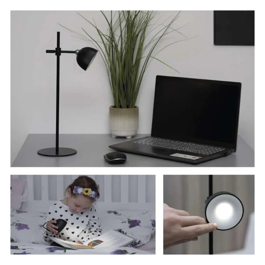 LED Stmívatelná nabíjecí stolní lampa magnetická 4v1 LED/4,2W/3,7V 4000K 1200mAh černá