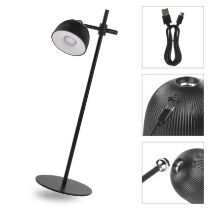LED Stmívatelná nabíjecí stolní lampa magnetická 4v1 LED/4,2W/3,7V 4000K 1200mAh černá