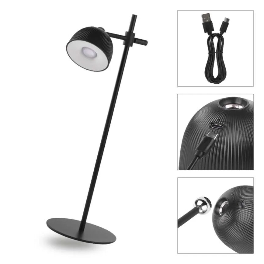 LED Stmívatelná nabíjecí stolní lampa magnetická 4v1 LED/4,2W/3,7V 4000K 1200mAh černá