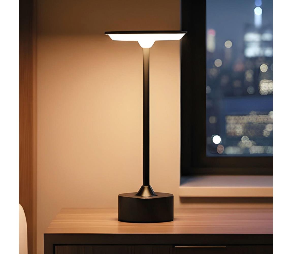LED Stmívatelná nabíjecí stolní lampa NEW YORK LED/1,8W/5V 1200 mAh černá 12502B – Alasans