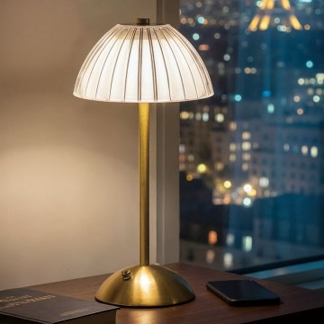 LED Stmívatelná nabíjecí stolní lampa PARIS LED/2W/5V 2700K/4000K/6500K 800 mAh zlatá