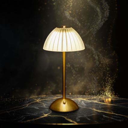 LED Stmívatelná nabíjecí stolní lampa PARIS LED/2W/5V 2700K/4000K/6500K 800 mAh zlatá