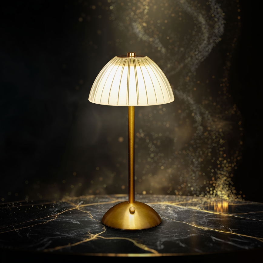 LED Stmívatelná nabíjecí stolní lampa PARIS LED/2W/5V 2700K/4000K/6500K 800 mAh zlatá