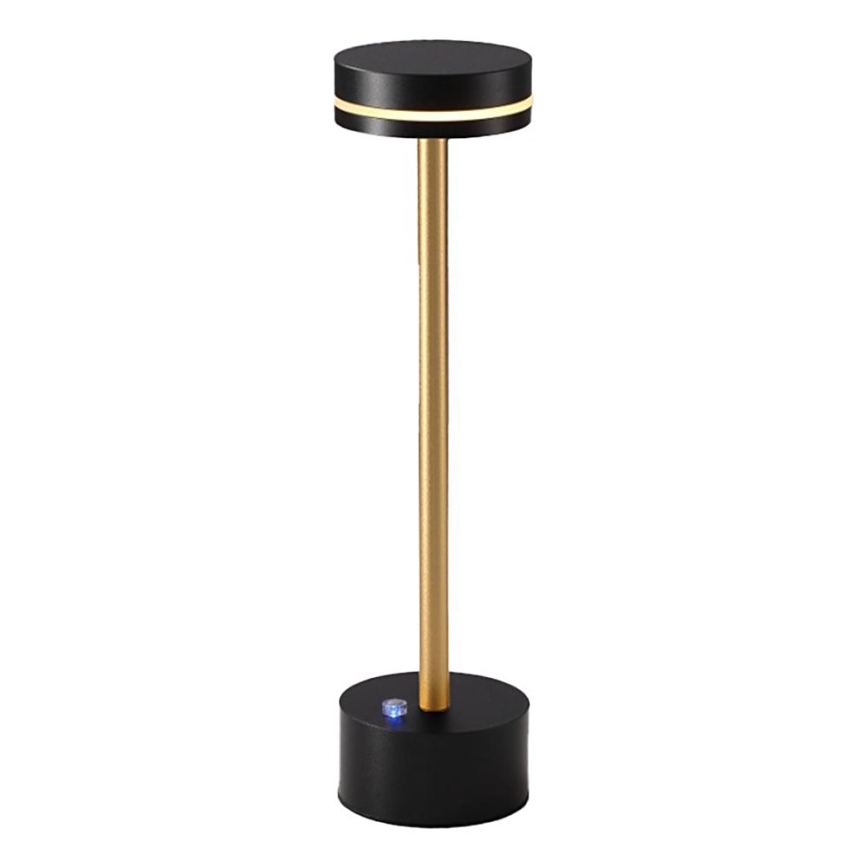 LED Stmívatelná nabíjecí stolní lampa SAM LED/5W/5V 3600 mAh černá/zlatá