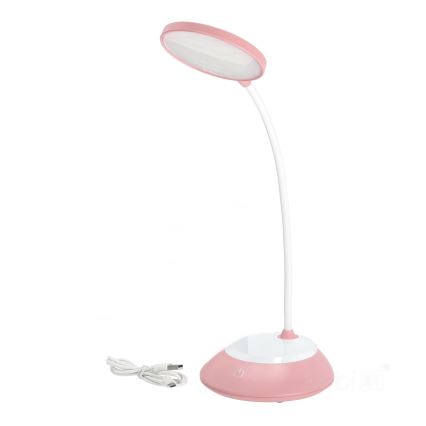 LED Stmívatelná nabíjecí stolní lampa VISUA LED/5W/5V 3000-5000K 1200 mAh růžová