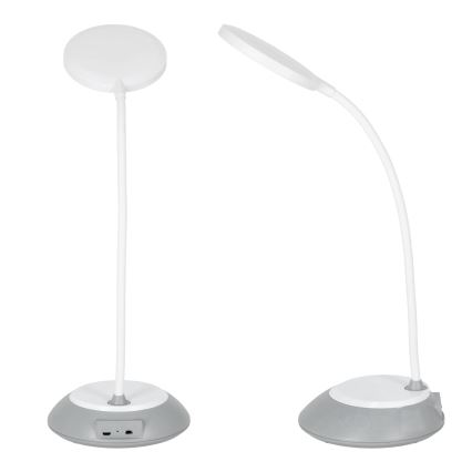 LED Stmívatelná nabíjecí stolní lampa VISUA LED/5W/5V 3000-5000K 1200 mAh šedá