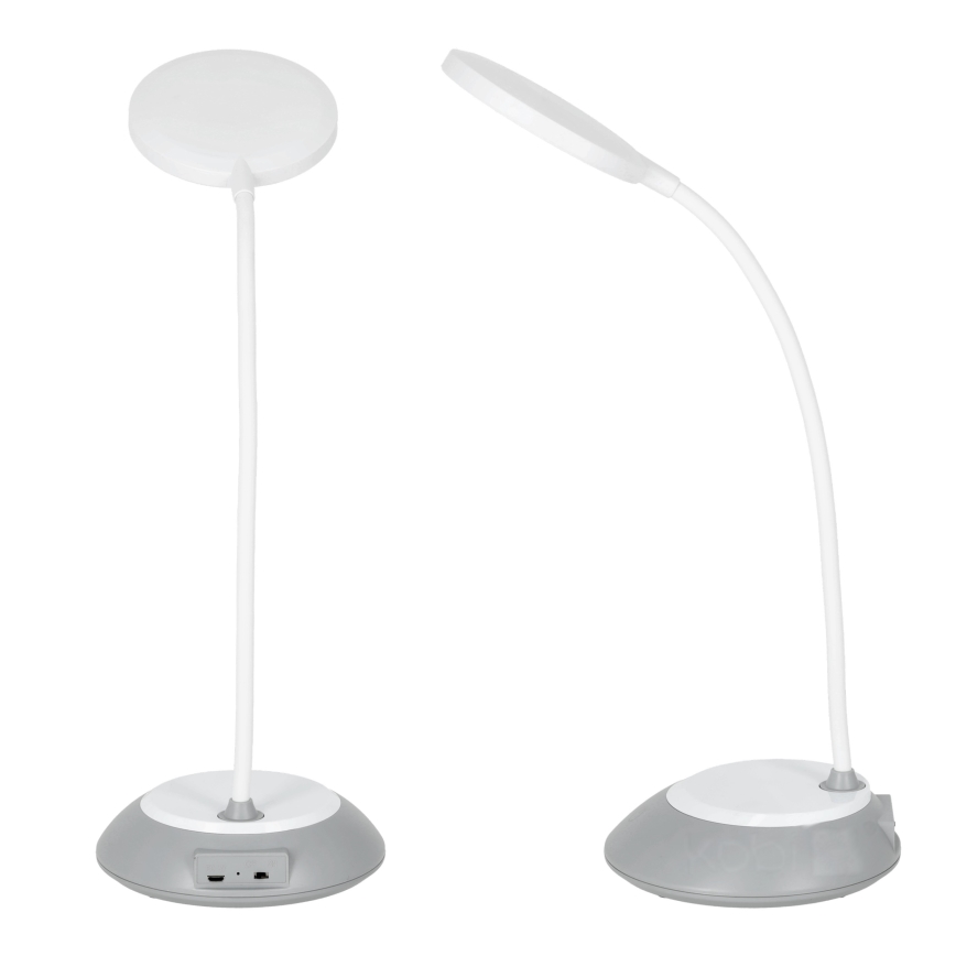LED Stmívatelná nabíjecí stolní lampa VISUA LED/5W/5V 3000-5000K 1200 mAh šedá