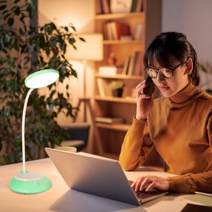 LED Stmívatelná nabíjecí stolní lampa VISUA LED/5W/5V 3000-5000K 1200 mAh tyrkysová