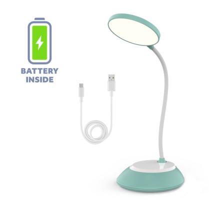 LED Stmívatelná nabíjecí stolní lampa VISUA LED/5W/5V 3000-5000K 1200 mAh tyrkysová