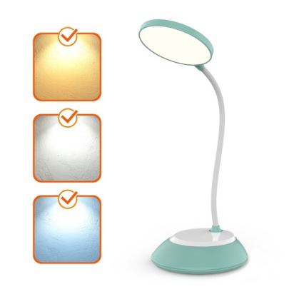 LED Stmívatelná nabíjecí stolní lampa VISUA LED/5W/5V 3000-5000K 1200 mAh tyrkysová