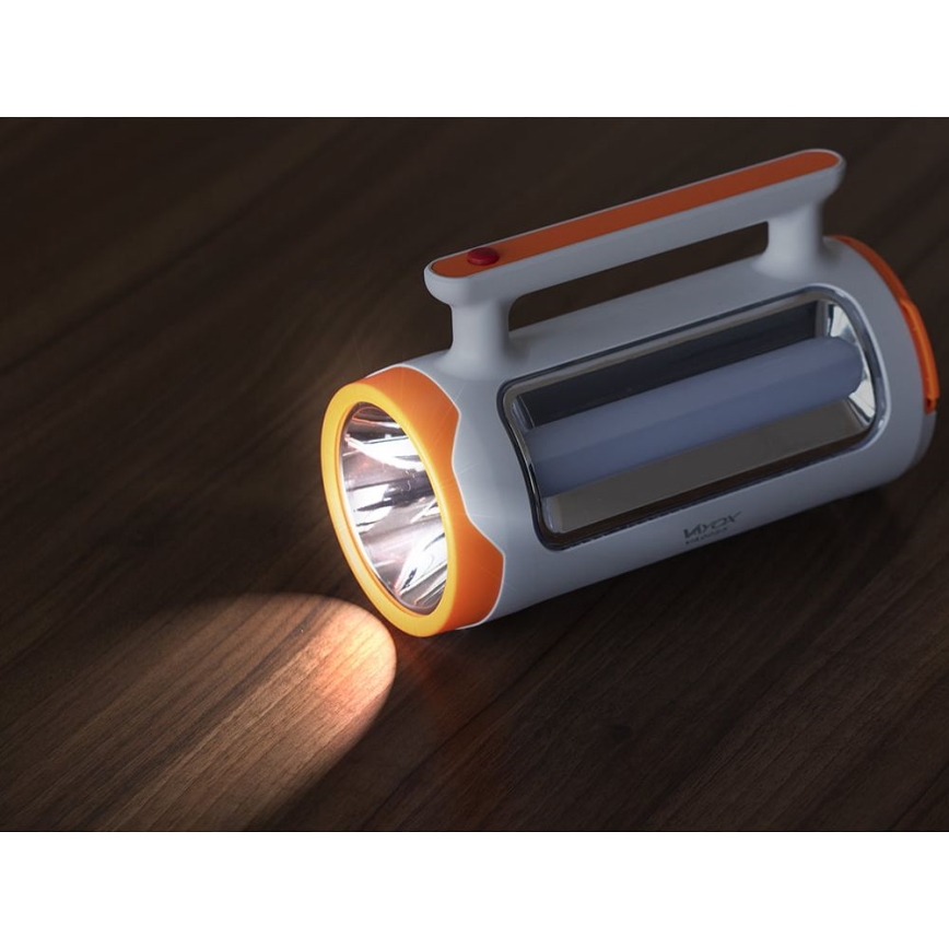 LED Stmívatelná nabíjecí svítilna 2v1 s funkcí powerbanky LED/5W/230V 3500 mAh