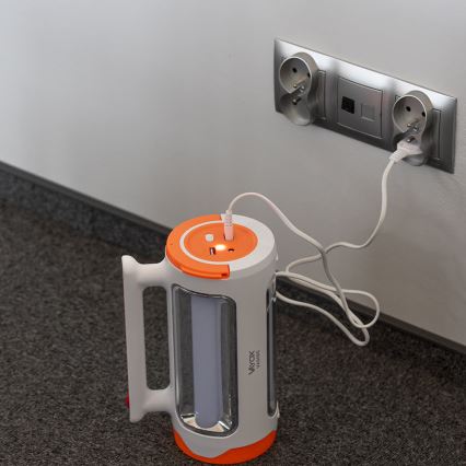 LED Stmívatelná nabíjecí svítilna 2v1 s funkcí powerbanky LED/5W/230V 3500 mAh