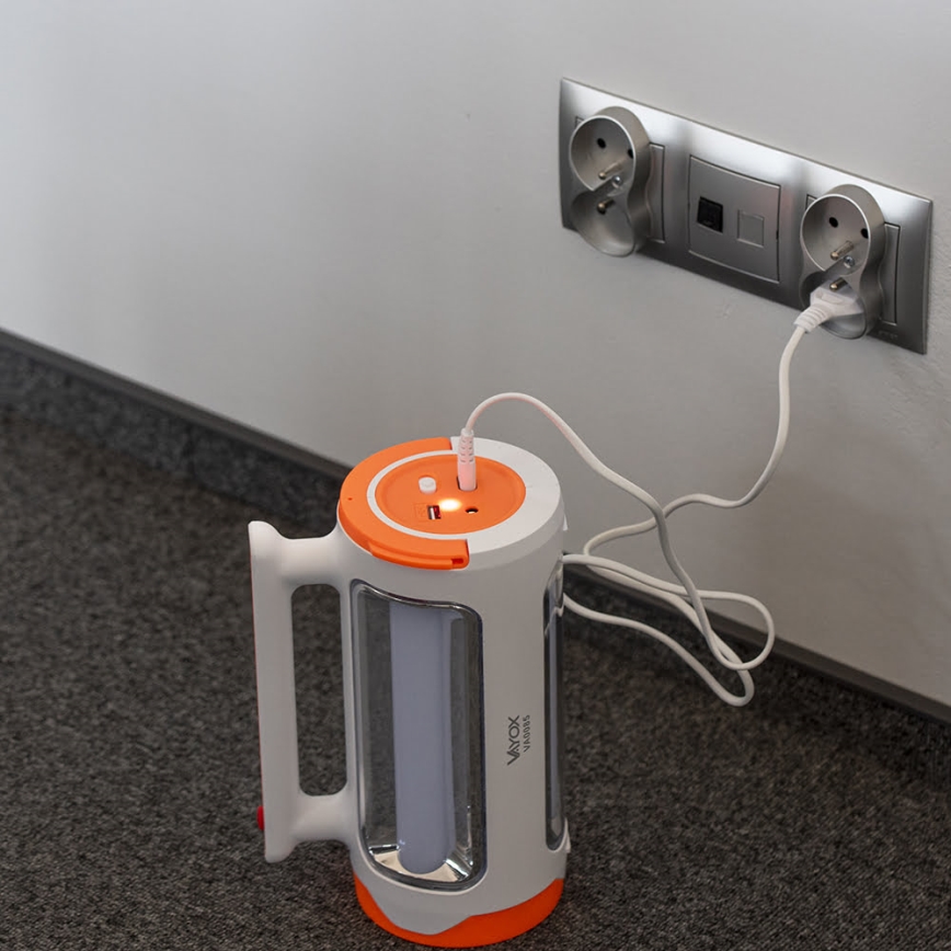 LED Stmívatelná nabíjecí svítilna 2v1 s funkcí powerbanky LED/5W/230V 3500 mAh