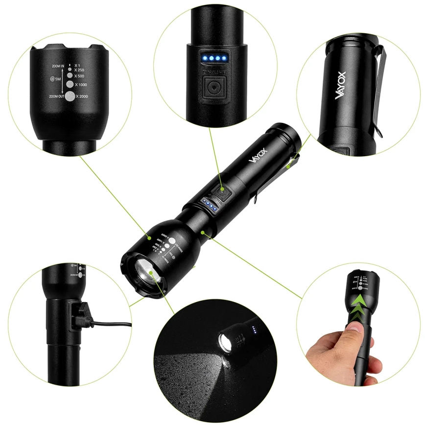 LED Stmívatelná nabíjecí svítilna LED/20W/5V IPX4 800 lm 2000 mAh