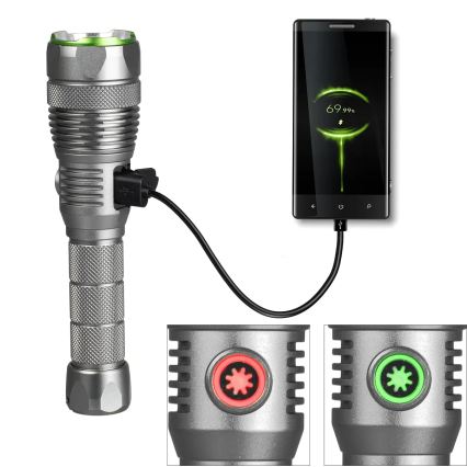 LED Stmívatelná nabíjecí svítilna s funkcí powerbanky LED/30W/5V IPX7 3000 lm 4000 mAh