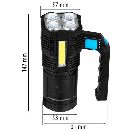 LED Stmívatelná nabíjecí svítilna LED/5V IPX4 250 lm 1200 mAh