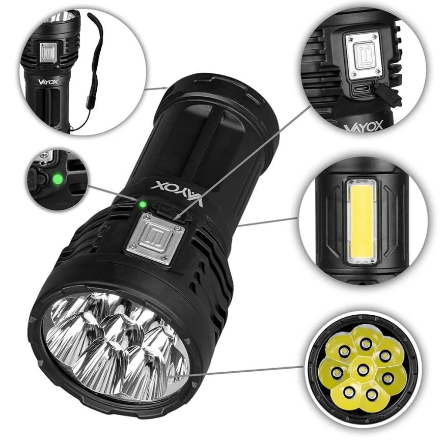 LED Stmívatelná nabíjecí svítilna LED/5V IPX4 600 lm 1200 mAh