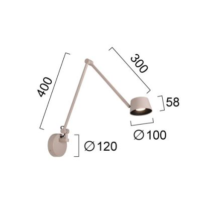 LED Stmívatelná nástěnná lampa SAVINA LED/9W/230V béžová